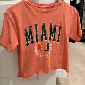 Orange University of Miami Short Sleeve Tee